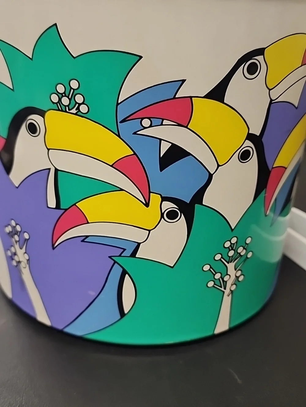 🥳 Toucans Tropical Ice Bucket. Vintage, 80s